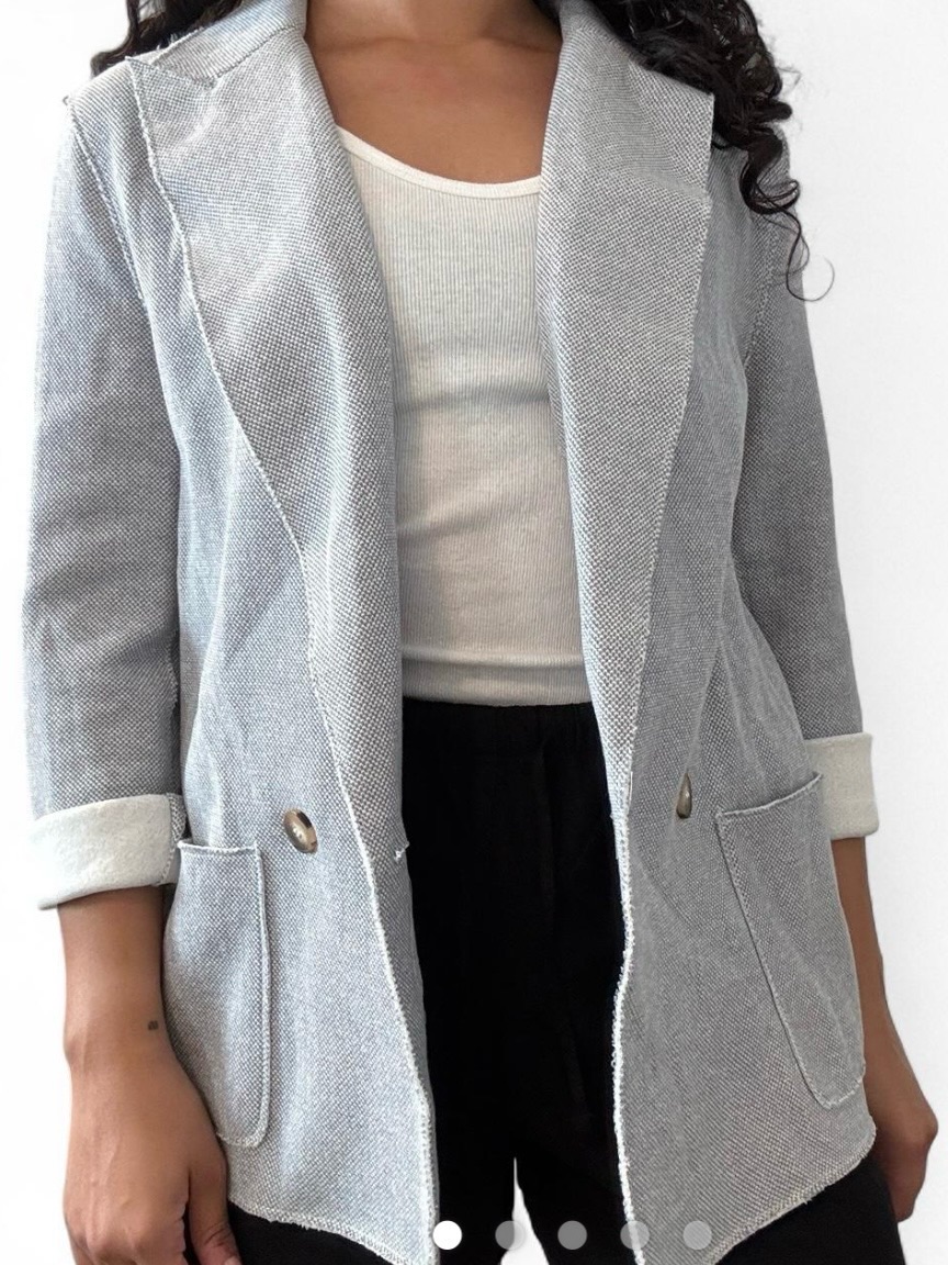 Topshop Light Blue Textured Blazer